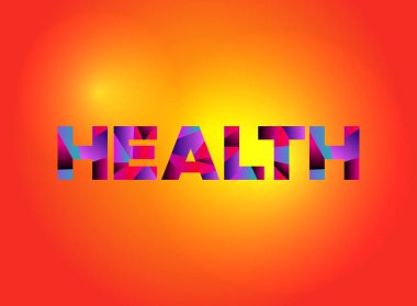 Sağlık Tema Word Art illüstrasyon