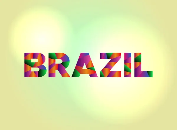 Brasil Concepto Colorido Palabra Ilustración de Arte — Vector de stock