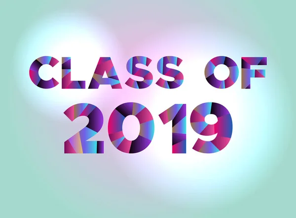 Klasse van 2019 Concept kleurrijke Word Art afbeelding — Stockvector