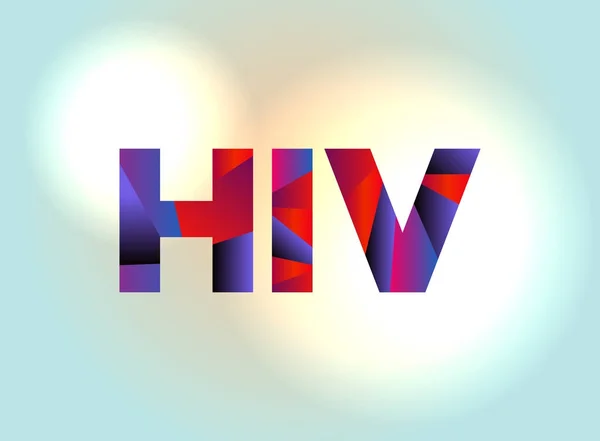 Ilustrasi Seni Kata Berwarna Konsep HIV - Stok Vektor