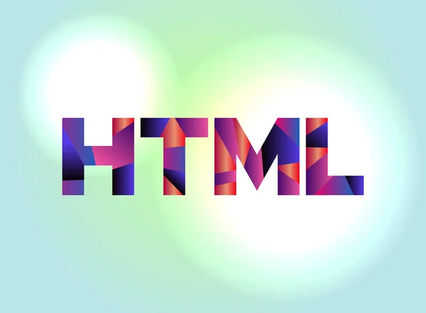 HTML Concept Illustration d'art mot coloré — Image vectorielle
