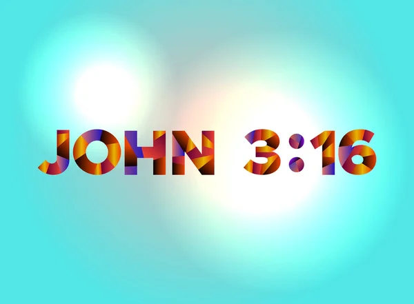 John 3:16 Concept Colorful Word Art Illustration — Stock Vector