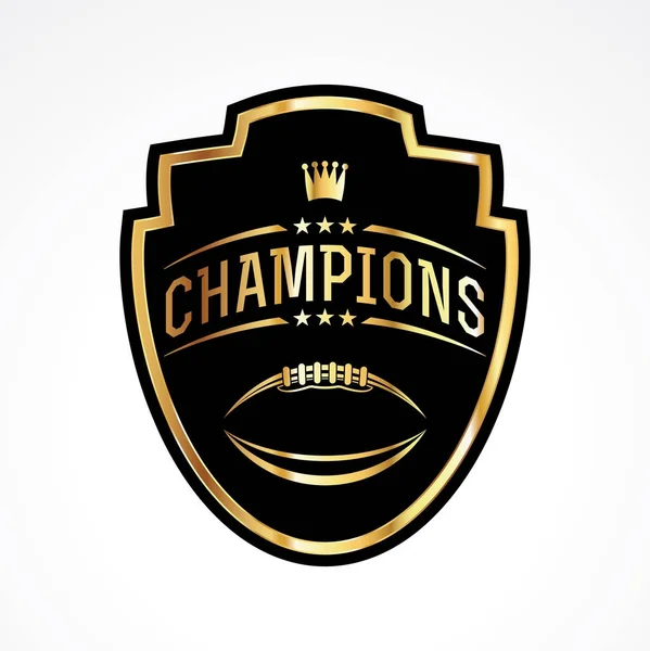 Amerikansk fotboll Champions Badge Emblem Illustration — Stock vektor