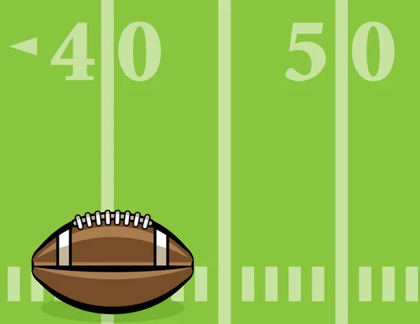 Ballon de football américain et illustration de fond de terrain — Image vectorielle
