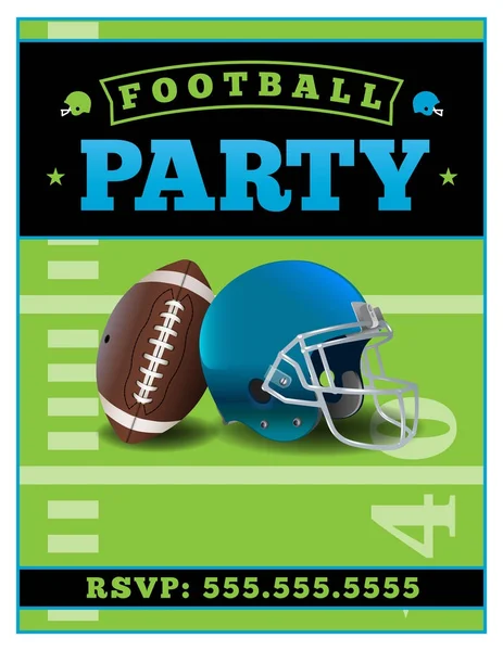 American Football Party Flyer Template Illustration — Stock Vector