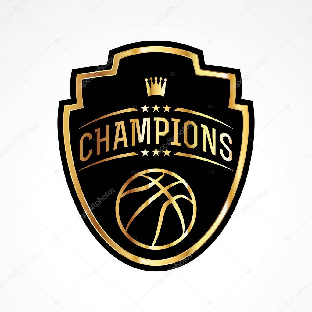 Basketball Champions Badge Emblem Illustration