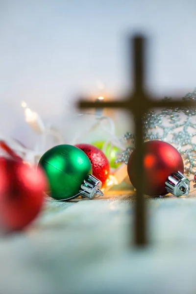 Santa Cruz Cristiana y Navidad Tema de vacaciones Fondo —  Fotos de Stock