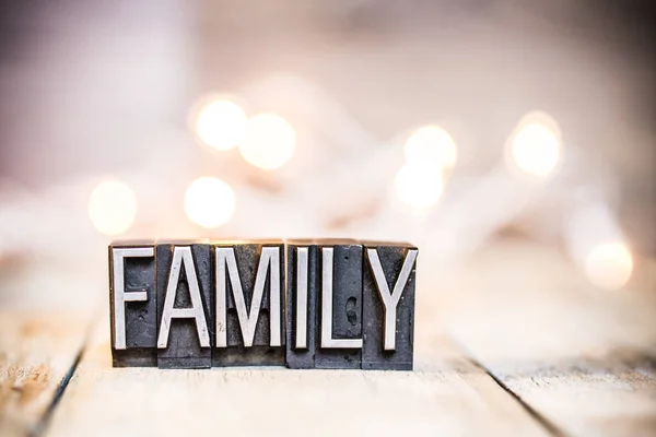 Famiglia concetto Vintage Letterpress Tipo Tema — Foto Stock