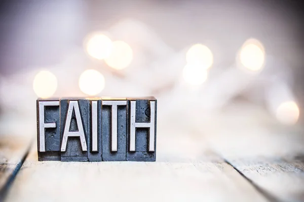 Faith Concept Vintage Letterpress Type Theme — Stock Photo, Image