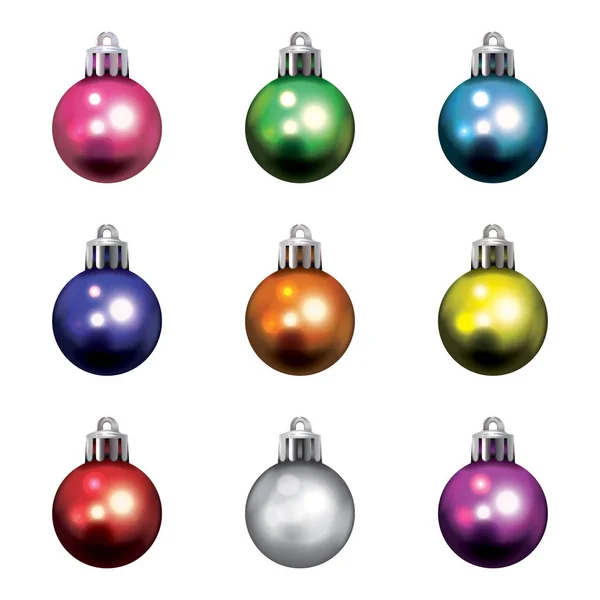 五颜六色的圣诞节日饰品隔离插图 — 图库矢量图片