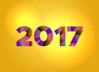 2017 kavramı renkli kelime sanat illüstrasyon