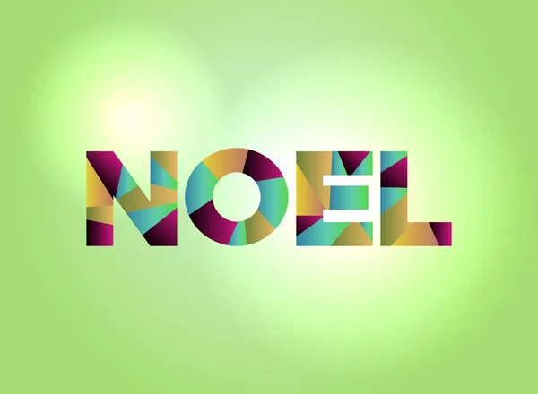 Noel έννοια πολύχρωμο Word Art εικονογράφηση — Διανυσματικό Αρχείο