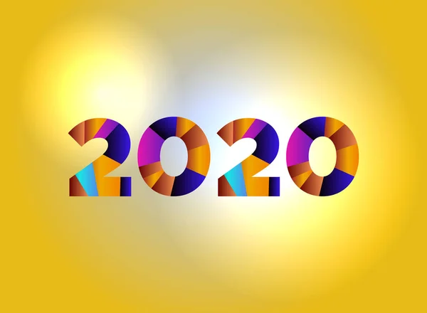 2020 színes koncepció Word Art illusztráció — Stock Vector