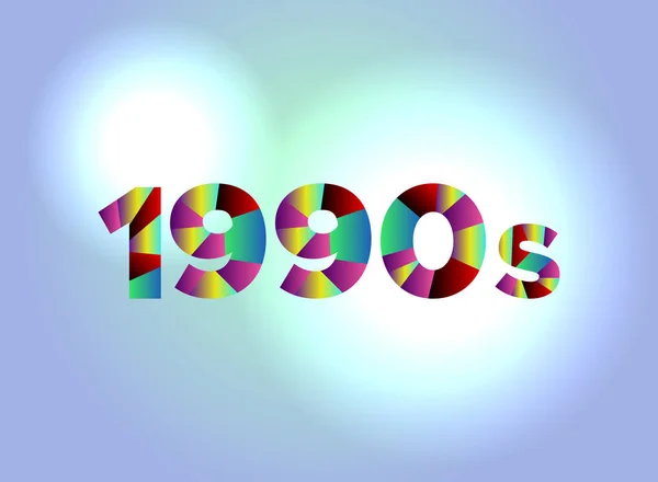 1990s koncept barevné slovo umění ilustrace — Stockový vektor
