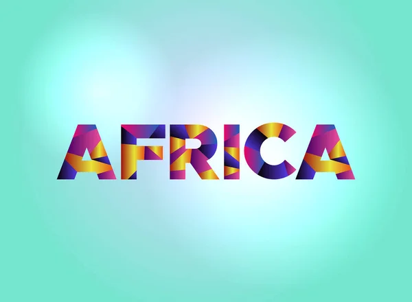Africa Concetto Verbo colorato Arte Illustrazione — Vettoriale Stock