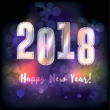 mutlu yeni yıl 2018 illüstrasyon