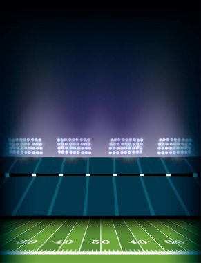 Amerikan futbolu alan stadyum arka plan illüstrasyon