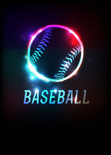 Glowing Baseball Icon Background Illustration — Stock Vector