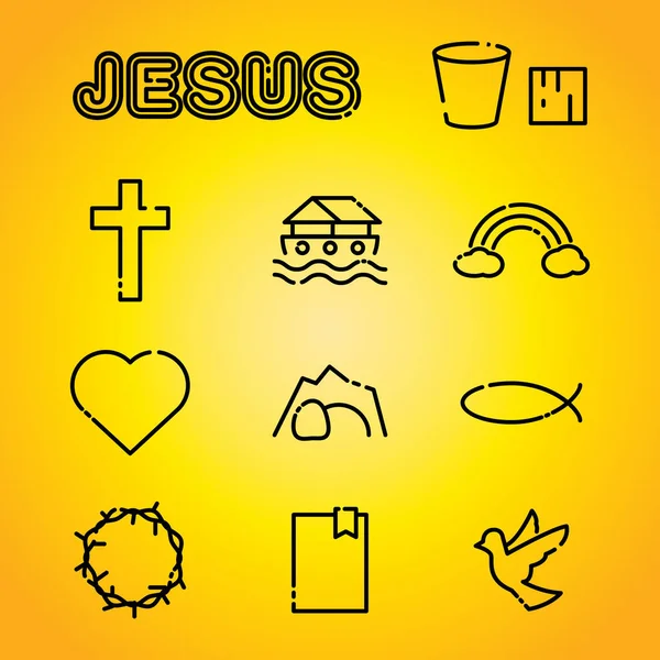 Icônes de religion de foi chrétienne Illustration — Image vectorielle