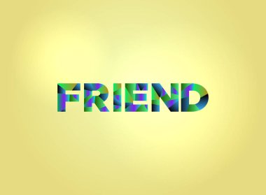 Arkadaş kavramı renkli Word Art