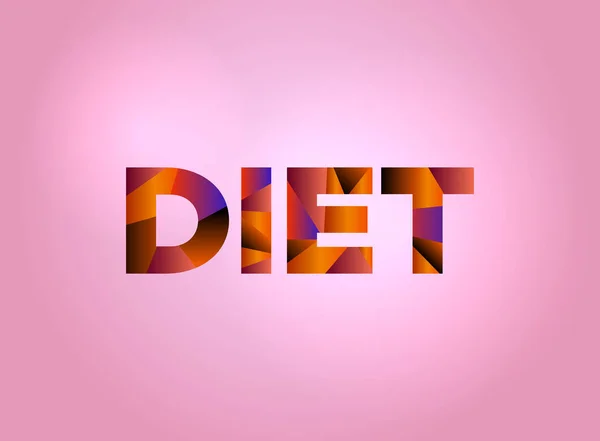 Výtvarný barevné slovo dieta — Stockový vektor