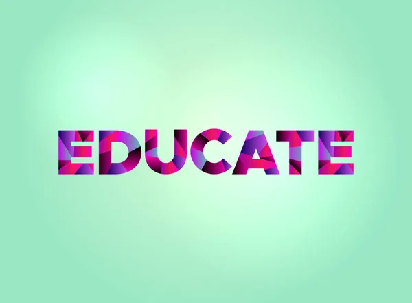 Educate Concept Colorful Word Art — Stock Vector