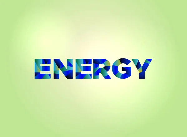 Energiekonzept bunte Wortkunst — Stockvektor