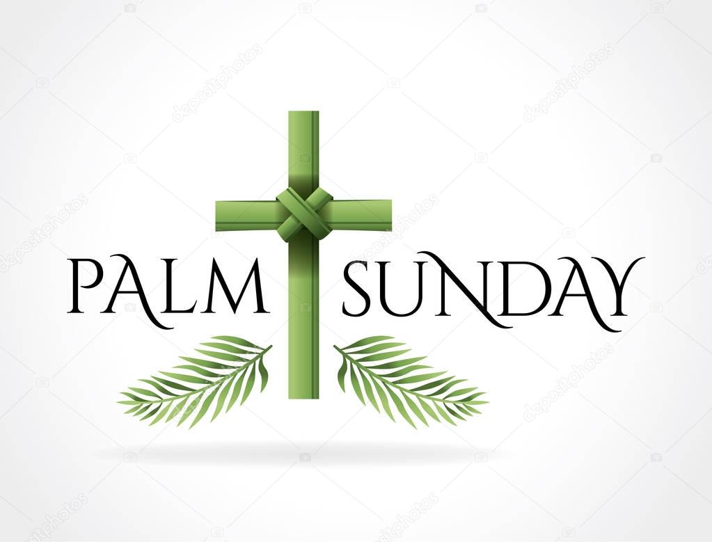 Christian Palm Sunday Cross Theme Illustration