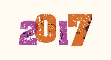 2017 kavramı damgalı Word Art illüstrasyon