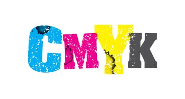 CMYK kavramı damgalı Word Art illüstrasyon
