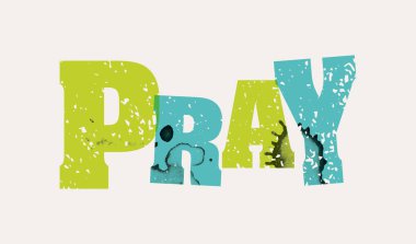 Dua Word Art damgalı konsept illüstrasyon