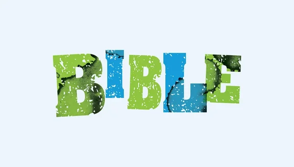 Concetto della Bibbia Stampato Word Art Illustrazione — Vettoriale Stock