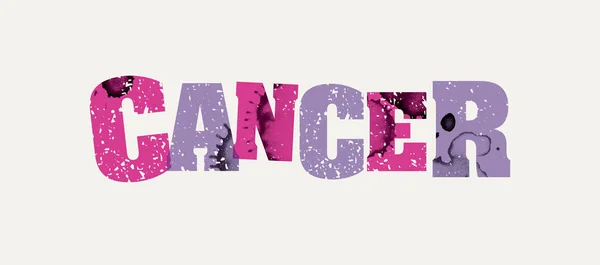 Concept de cancer Illustration de mots estampillés colorés — Image vectorielle