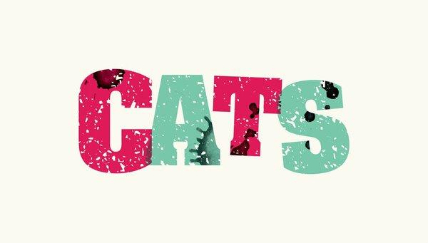 Cats Concept Colorful Stamped Word Illustration