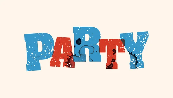 Party Concept gestempeld WordArt afbeelding — Stockvector