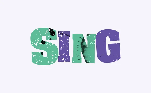 Énekelni koncepció színes lepecsételt szó illusztráció — Stock Vector