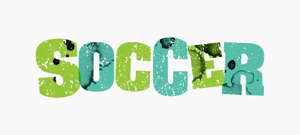 Fotboll konceptet färgglada stämplat Word Illustration — Stock vektor