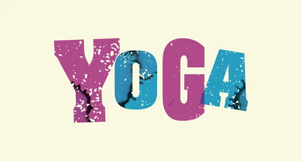 Yoga concetto timbrato Word Art Illustrazione — Vettoriale Stock