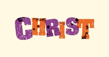 Christ Concept Stamped Word Art Illustration clipart