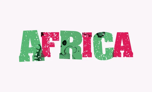 Afrika kavramı damgalı Word Art illüstrasyon — Stok Vektör