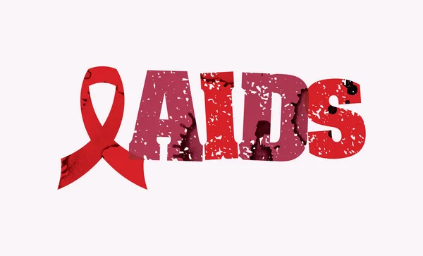 AIDS-koncepció lepecsételt Word Art illusztráció — Stock Vector