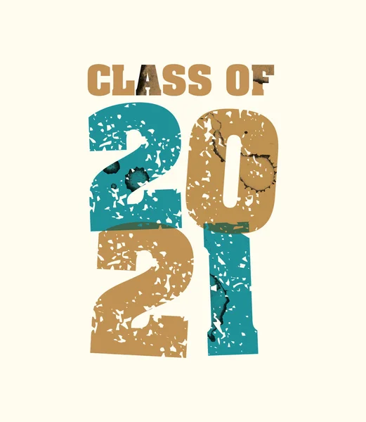 Class of 2021 Concept Stamped Word Art Illustration — Stock Vector