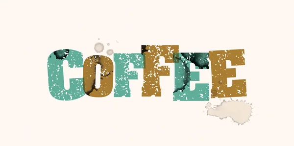 Concept de café estampillé Word Art Illustration — Image vectorielle