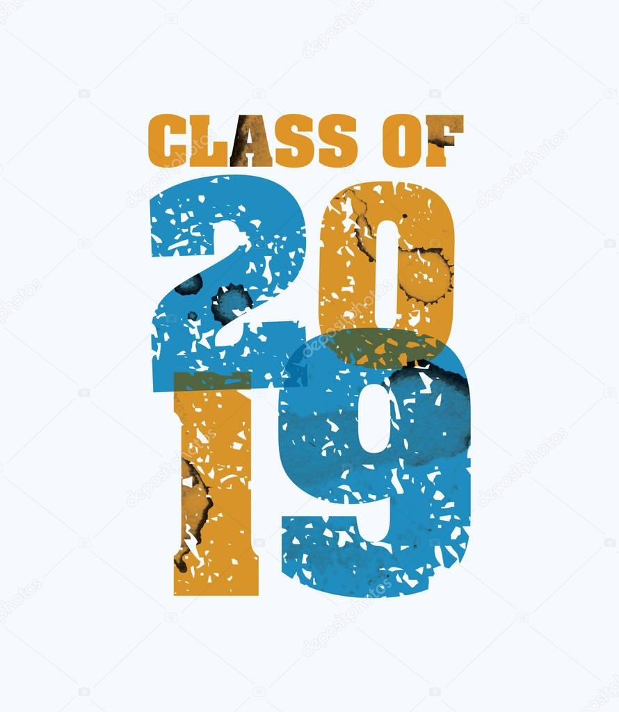 Class of 2019 Concept Stamped Word Art Illustration