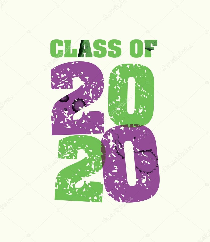 Class of 2020 Concept Stamped Word Art Illustration
