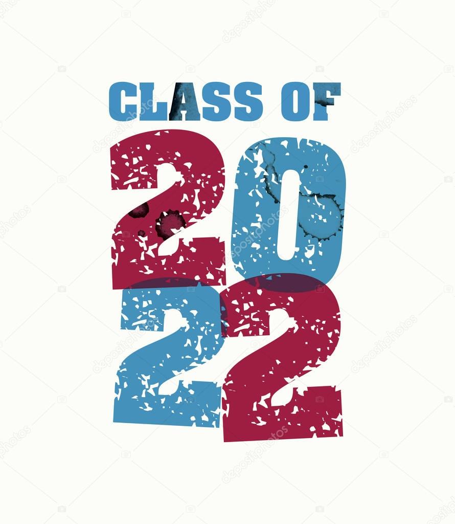 Class of 2022  Concept Stamped Word Art Illustration  