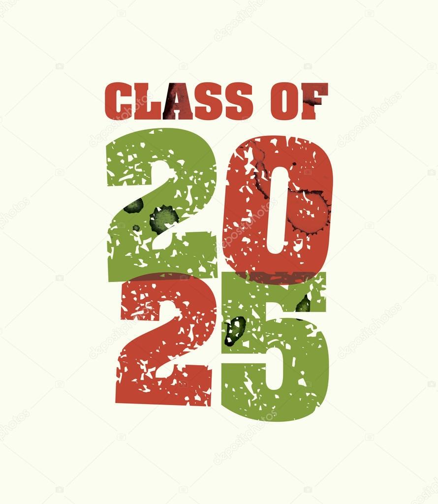Class of 2025 Concept Stamped Word Art Illustration