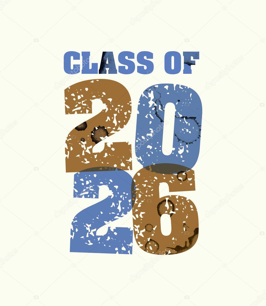 Class of 2026 Concept Stamped Word Art Illustration