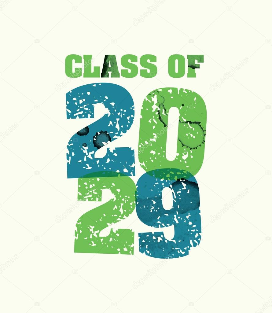 Class of 2029 Concept Stamped Word Art Illustration
