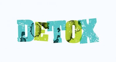 Word Art damgalı kavramı Detoks illüstrasyon